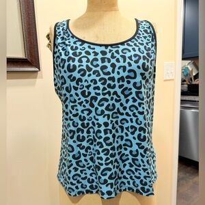 Popfit Blue Leopard Print Women's Top